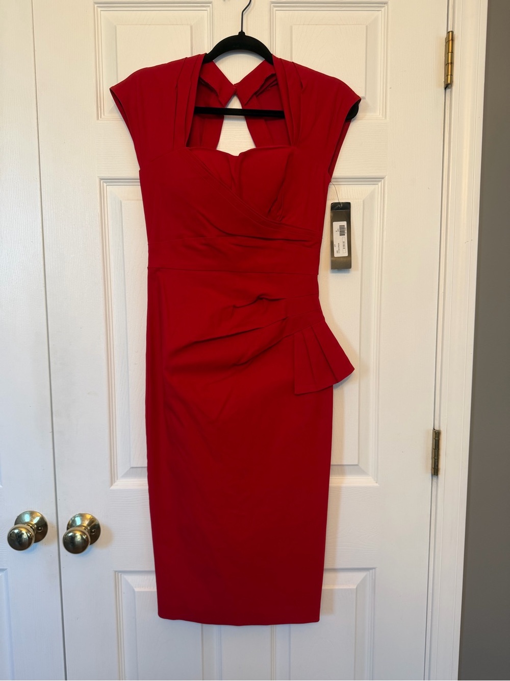 NEW *** Stop Staring! Red Midi Sheath Dress - Size Medium - So Much Fun!